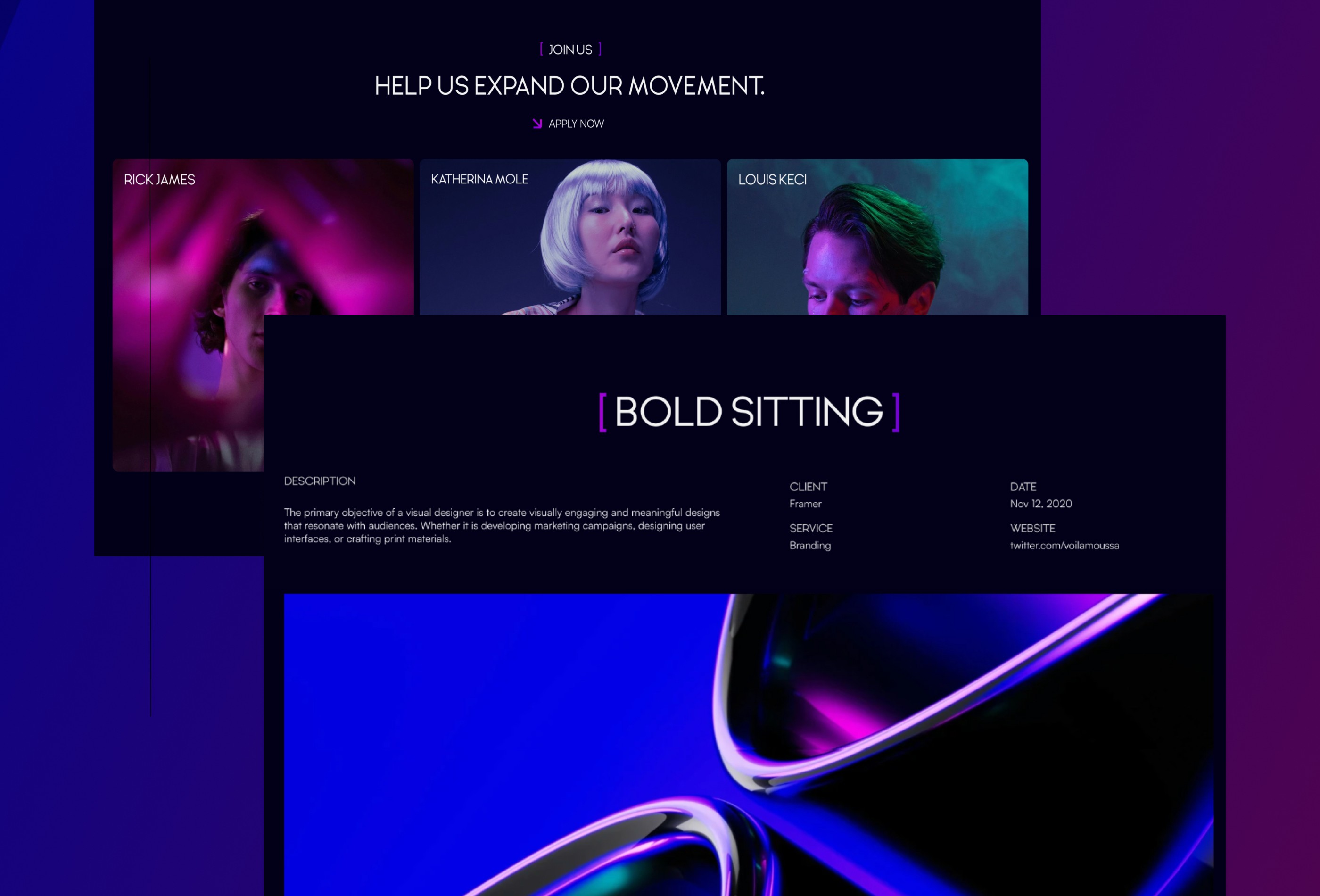 Screenshot 3 for Rover, a Framer Marketplace template by MOUSSA.