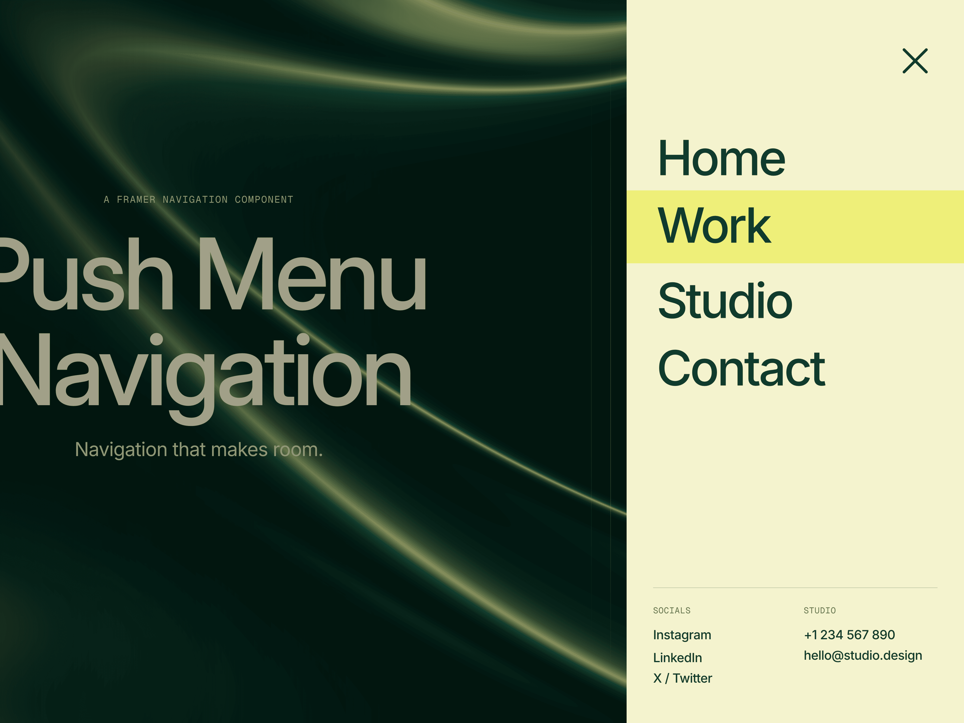 Push Menu Navigation