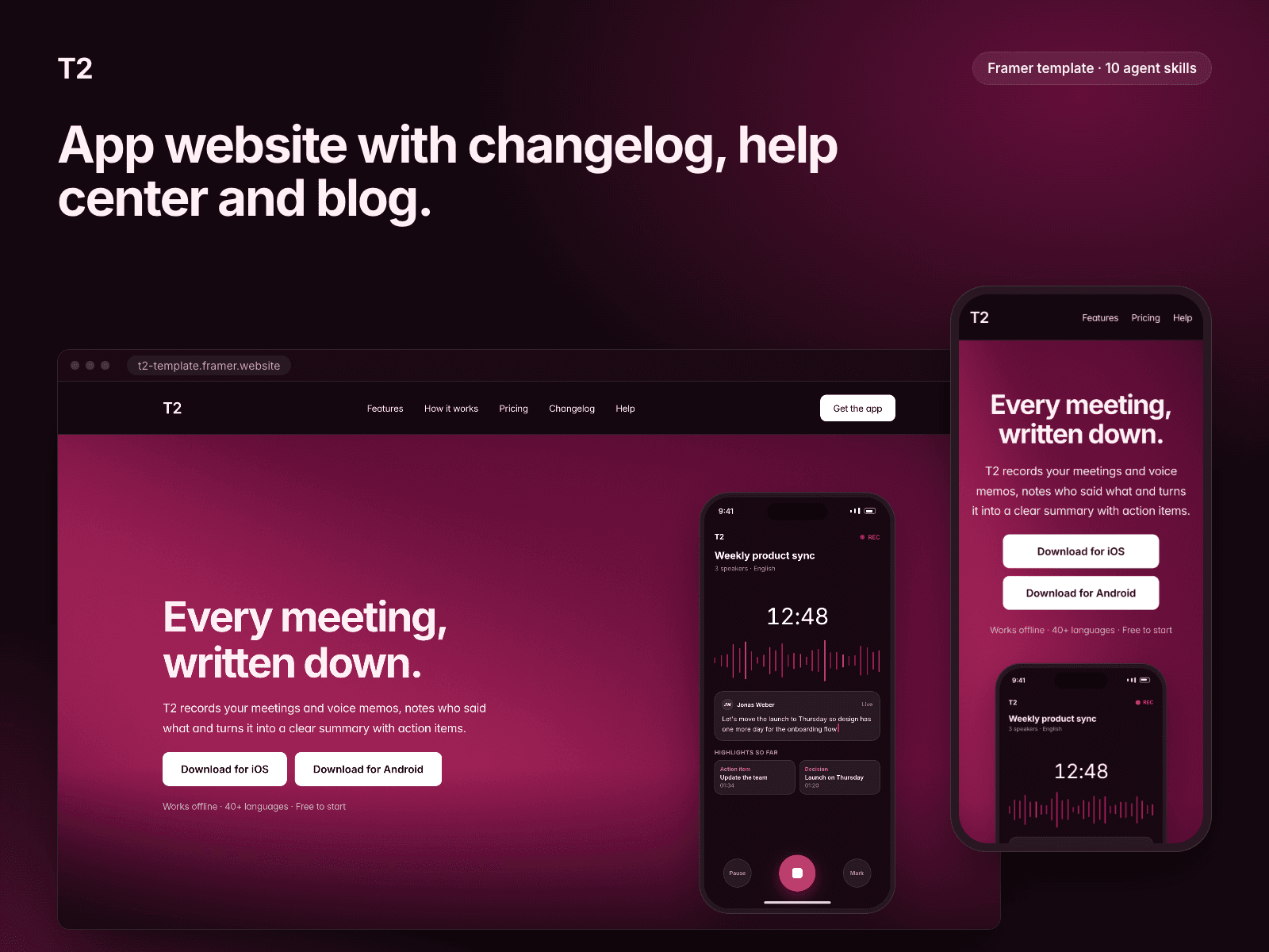 T2 – Talk to Text