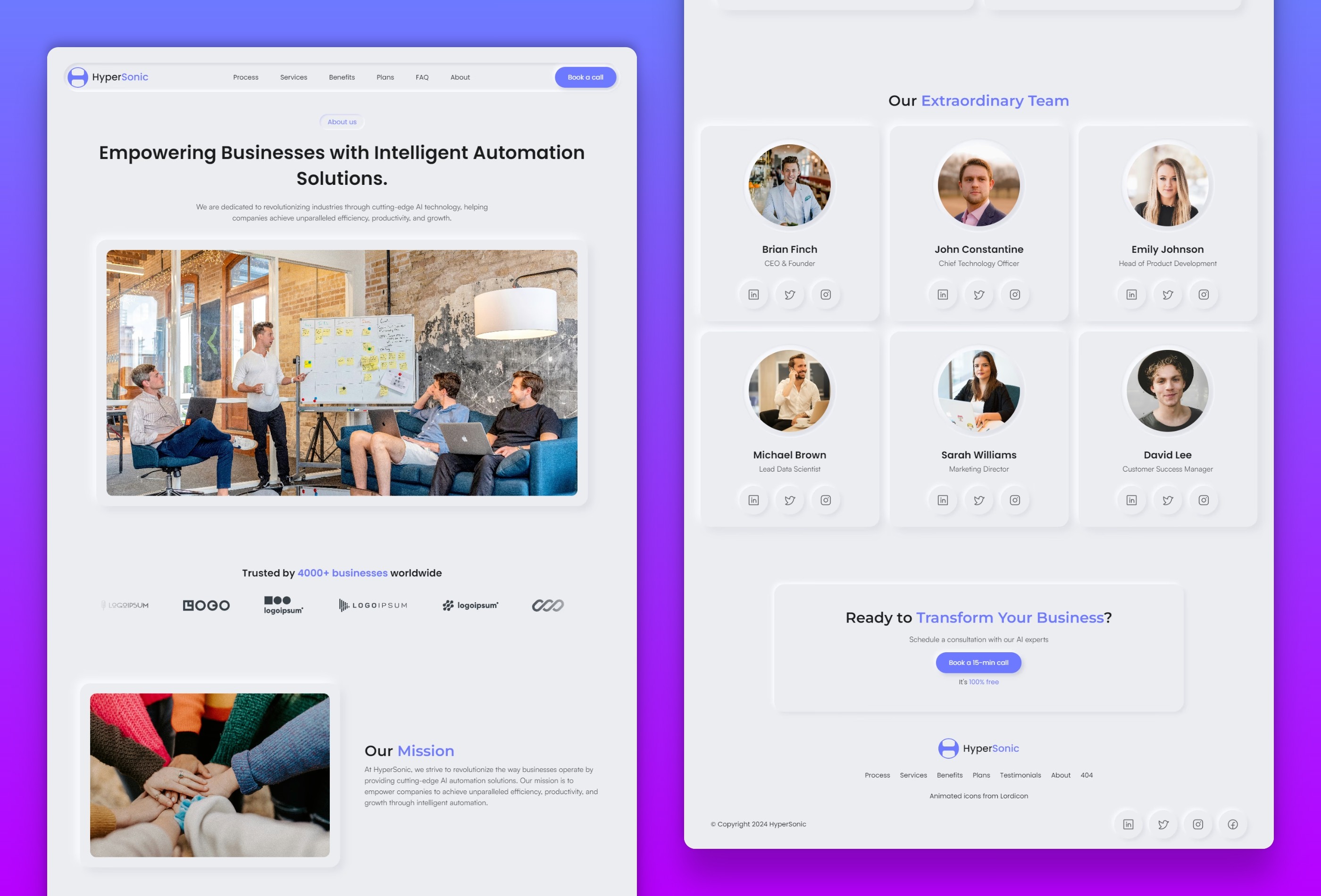 Screenshot 3 for Hypersonic, a Framer Marketplace template by Arun Space K.