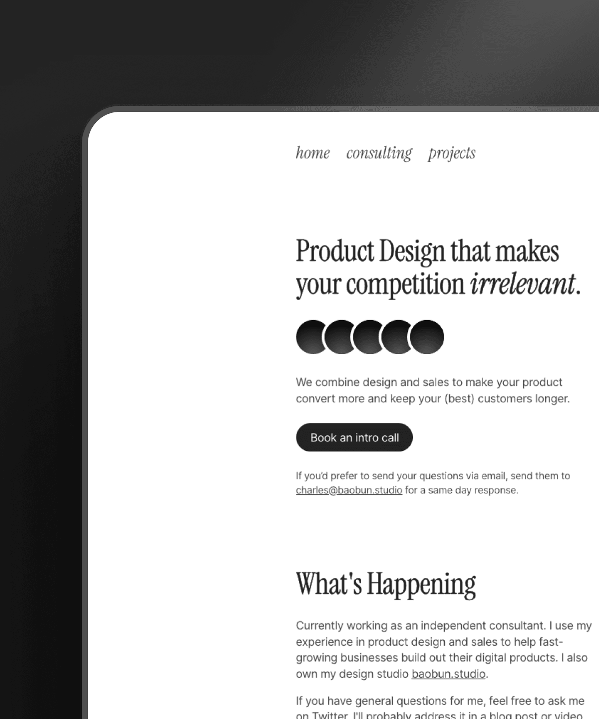 Thumbnail 1 for Simplistic, a Framer Marketplace template by Charles Postiaux.