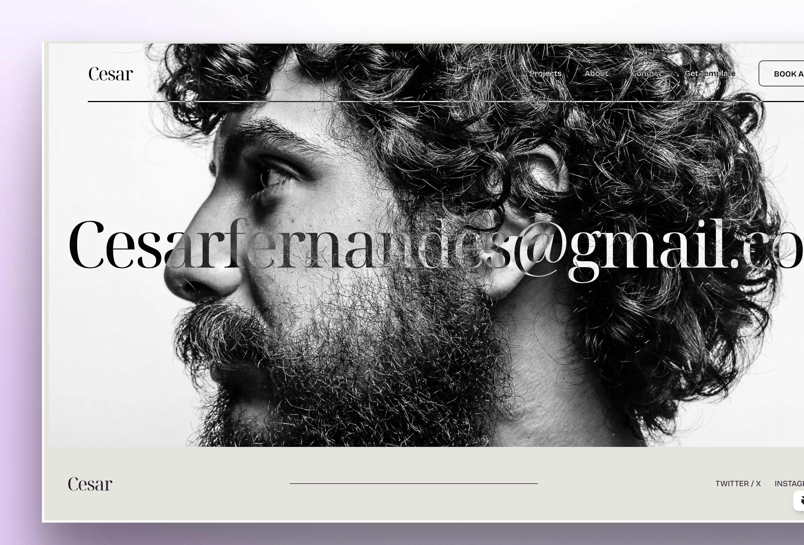 Screenshot 4 for cesar, a Framer Marketplace template by Plaiter.