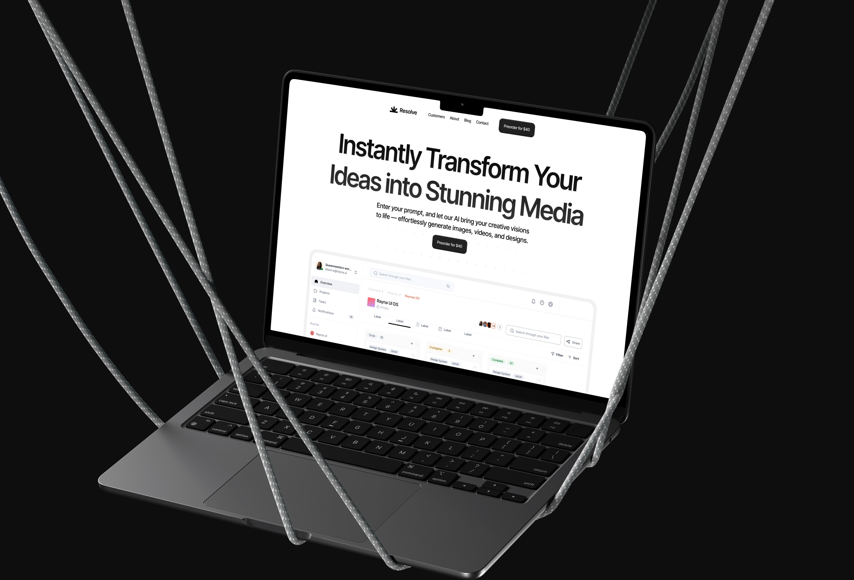 Screenshot 2 for Resolve, a Framer Marketplace template by Ozenua Oluwatobi.
