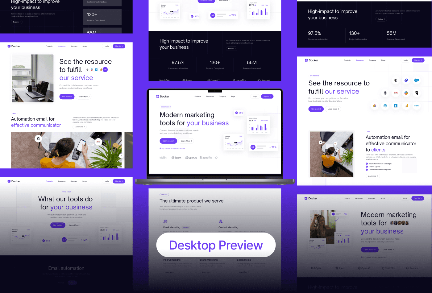 Screenshot 3 for Docker, a Framer Marketplace template by Pixlayer.