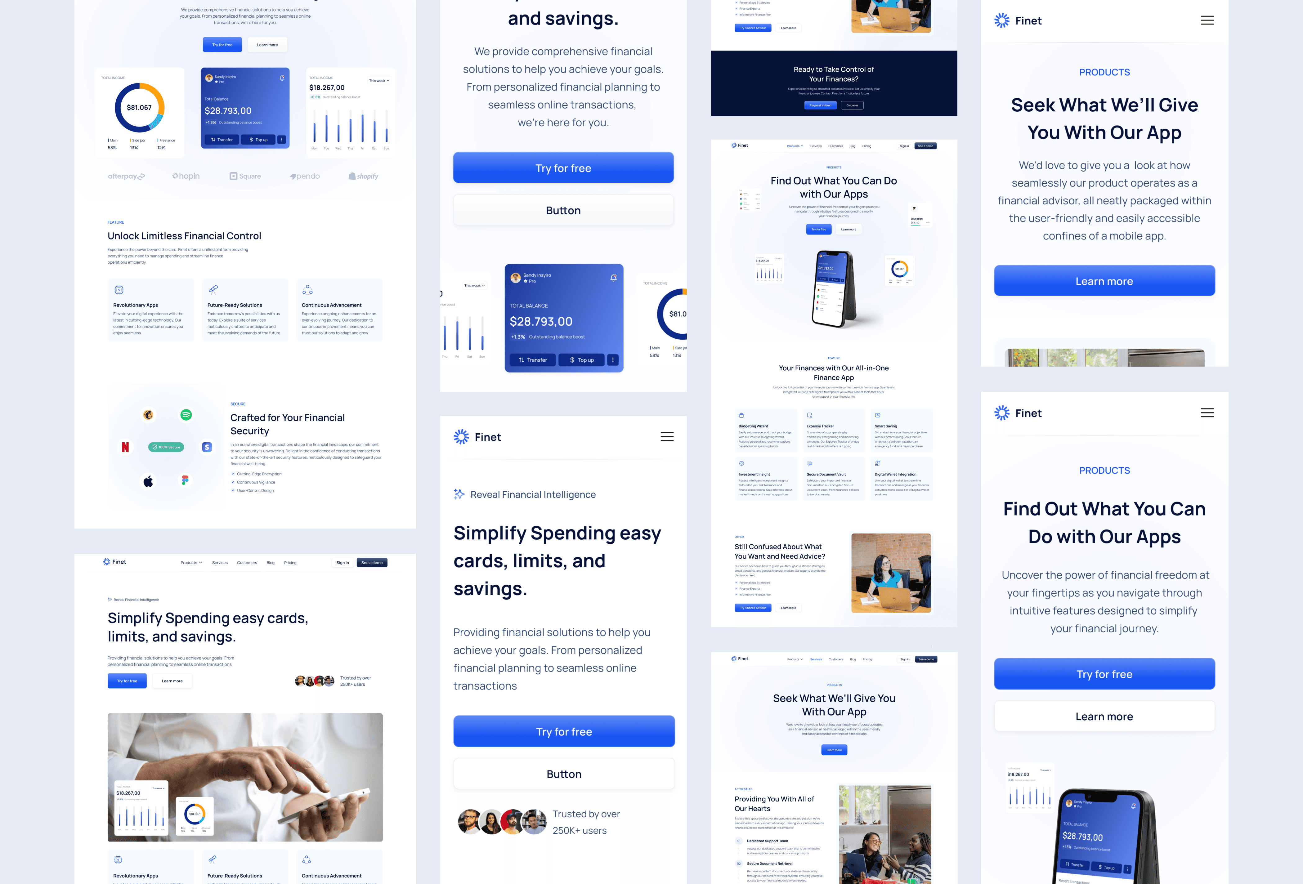 Screenshot 2 for Finet, a Framer Marketplace template by Pixlayer.