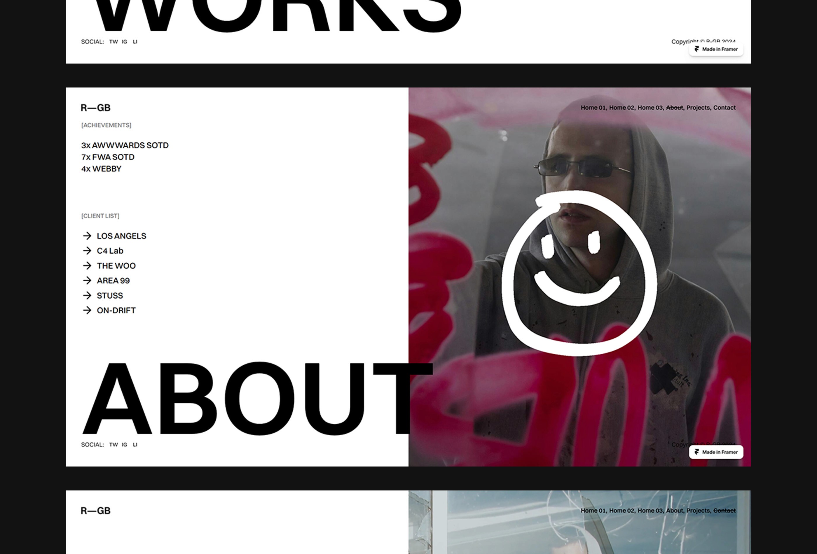 Screenshot 4 for R—GB, a Framer Marketplace template by Leandro Melo.
