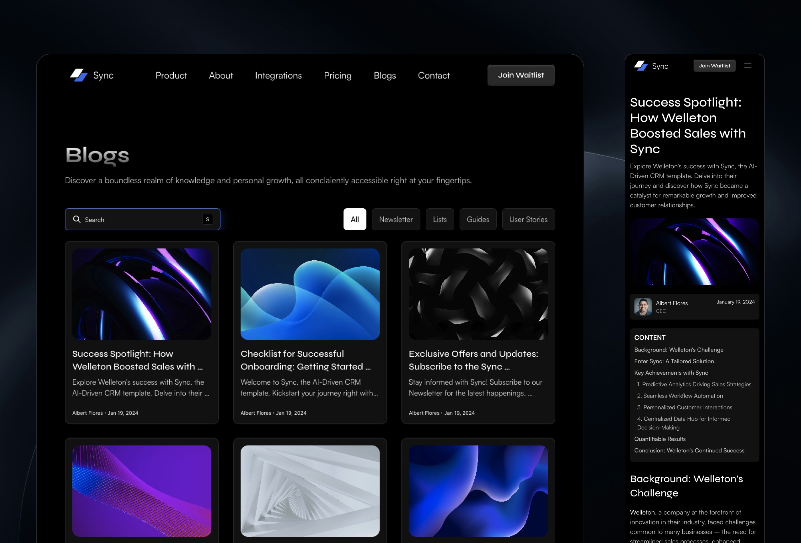 Screenshot 4 for SyncCRM, a Framer Marketplace template by Cédric van Ravesteijn.