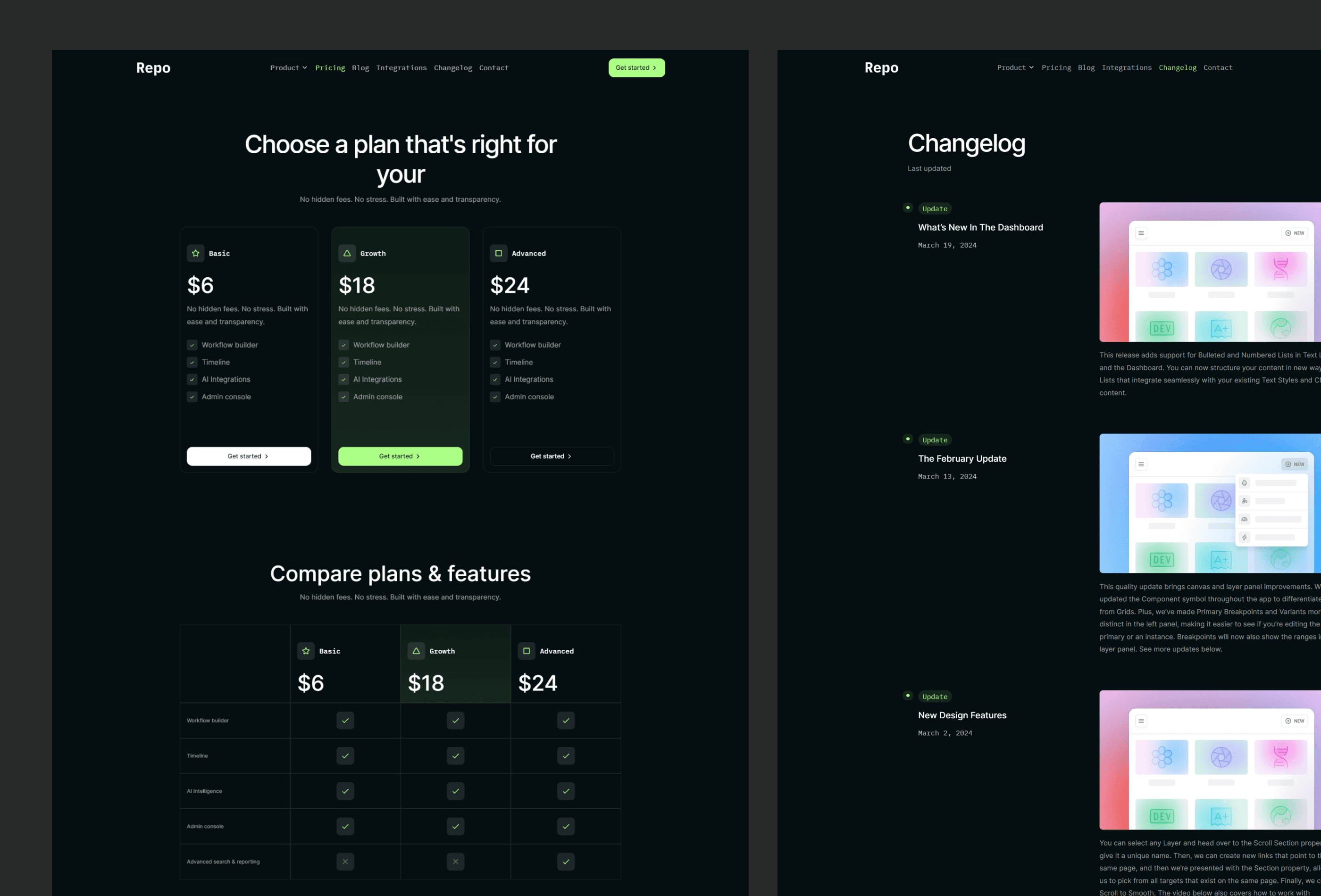 Screenshot 3 for Repo, a Framer Marketplace template by Emmanuel Nwankwo.