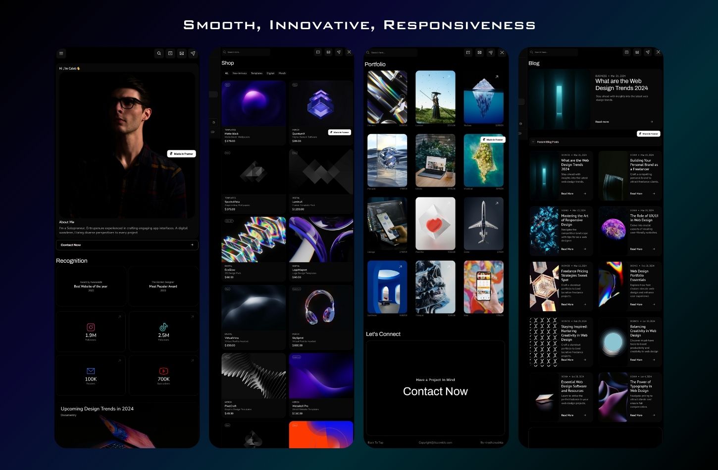 Screenshot 3 for ZembleX, a Framer Marketplace template by Nirodha.
