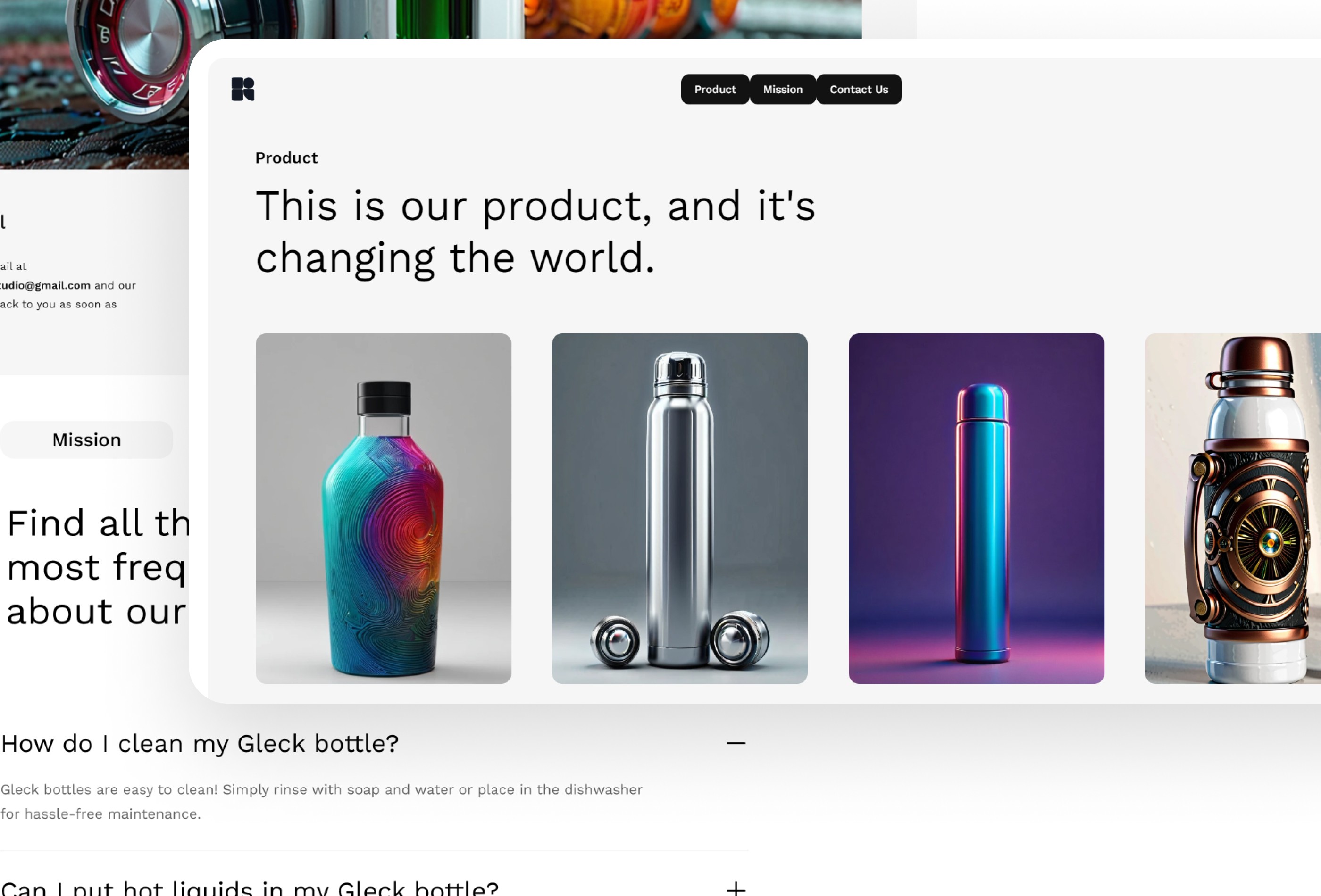 Screenshot 4 for GleckArtisan, a Framer Marketplace template by Rudityas Wahyu.