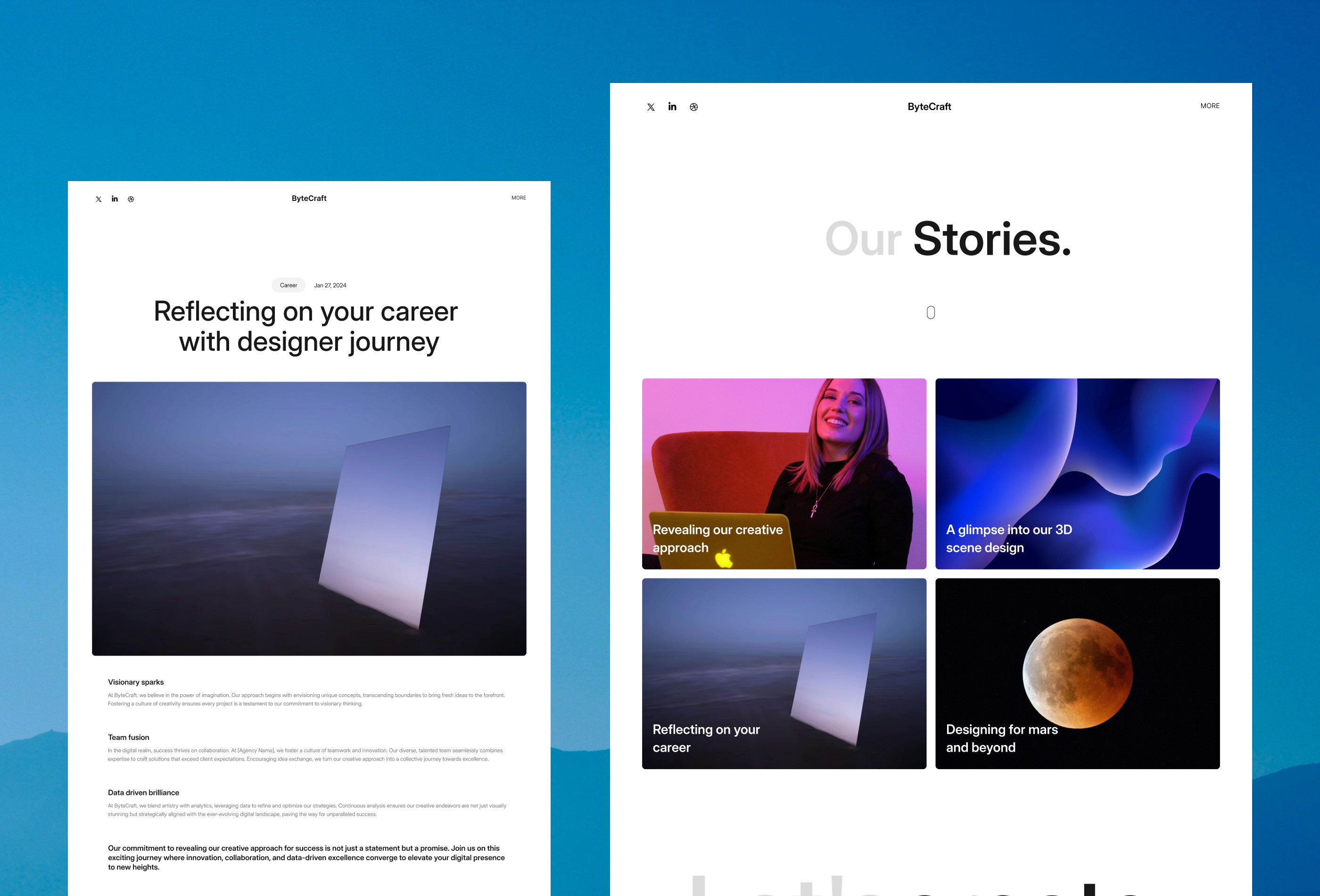 Screenshot 4 for Bytecraft, a Framer Marketplace template by Mayur M.