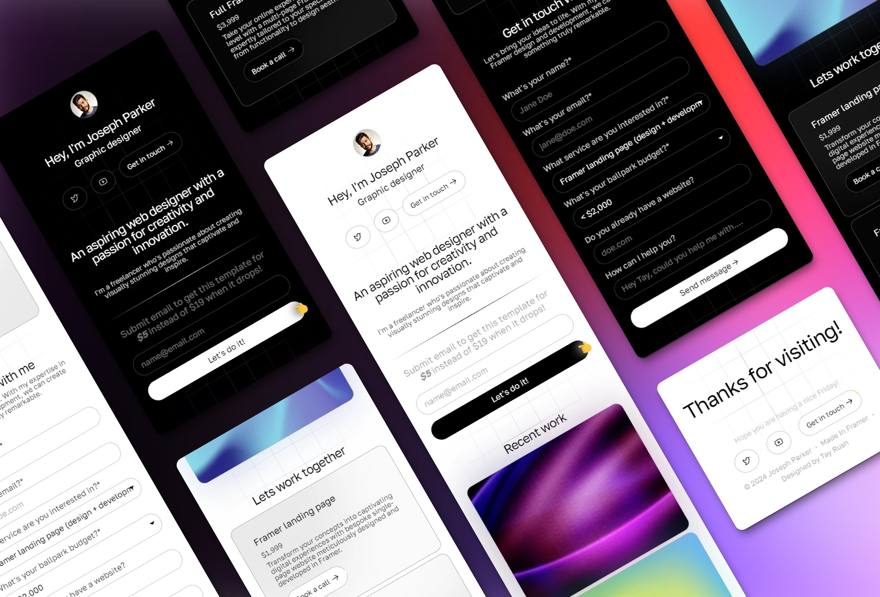 Screenshot 3 for Freelancer, a Framer Marketplace template by Guy AC.