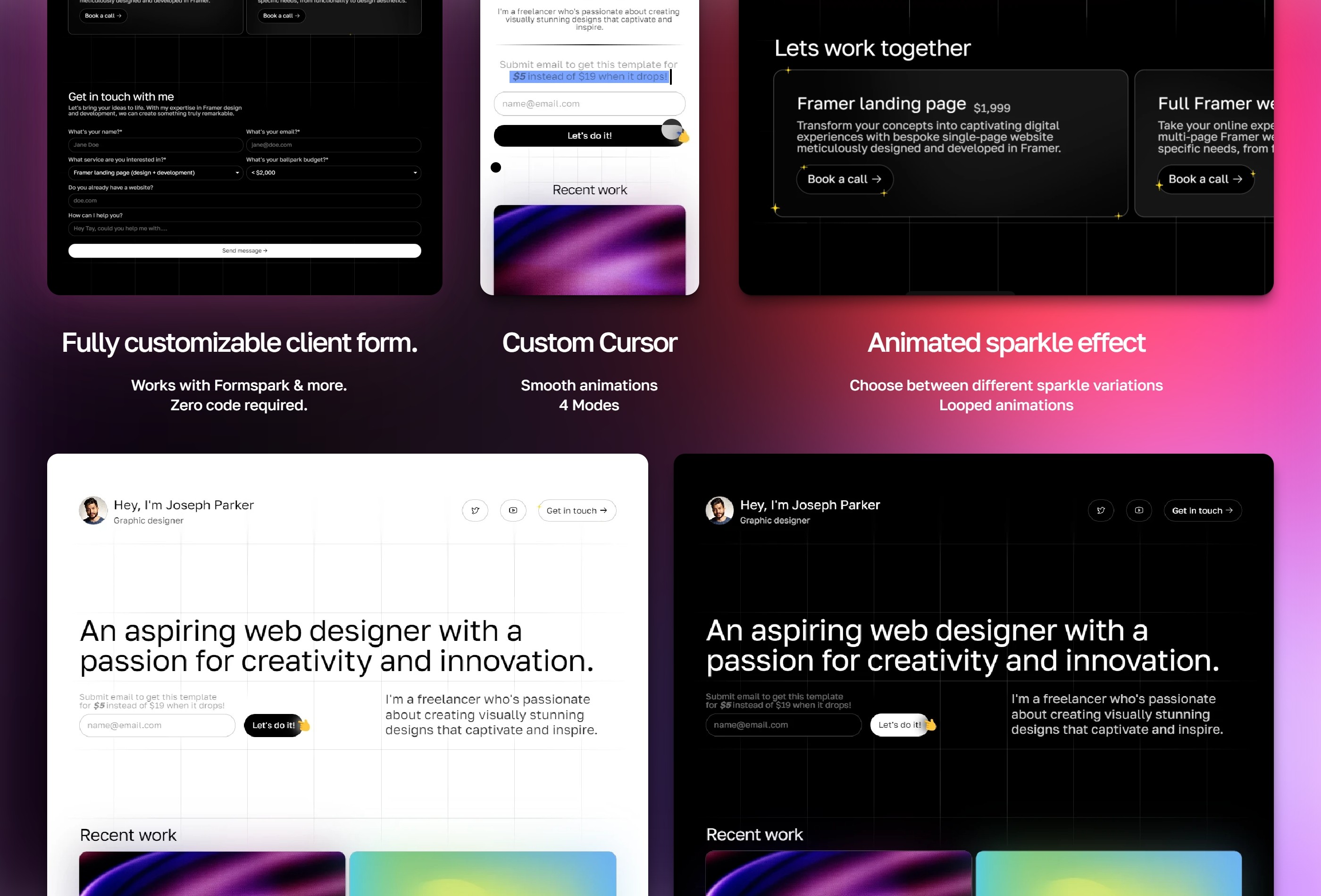 Screenshot 4 for Freelancer, a Framer Marketplace template by Guy AC.