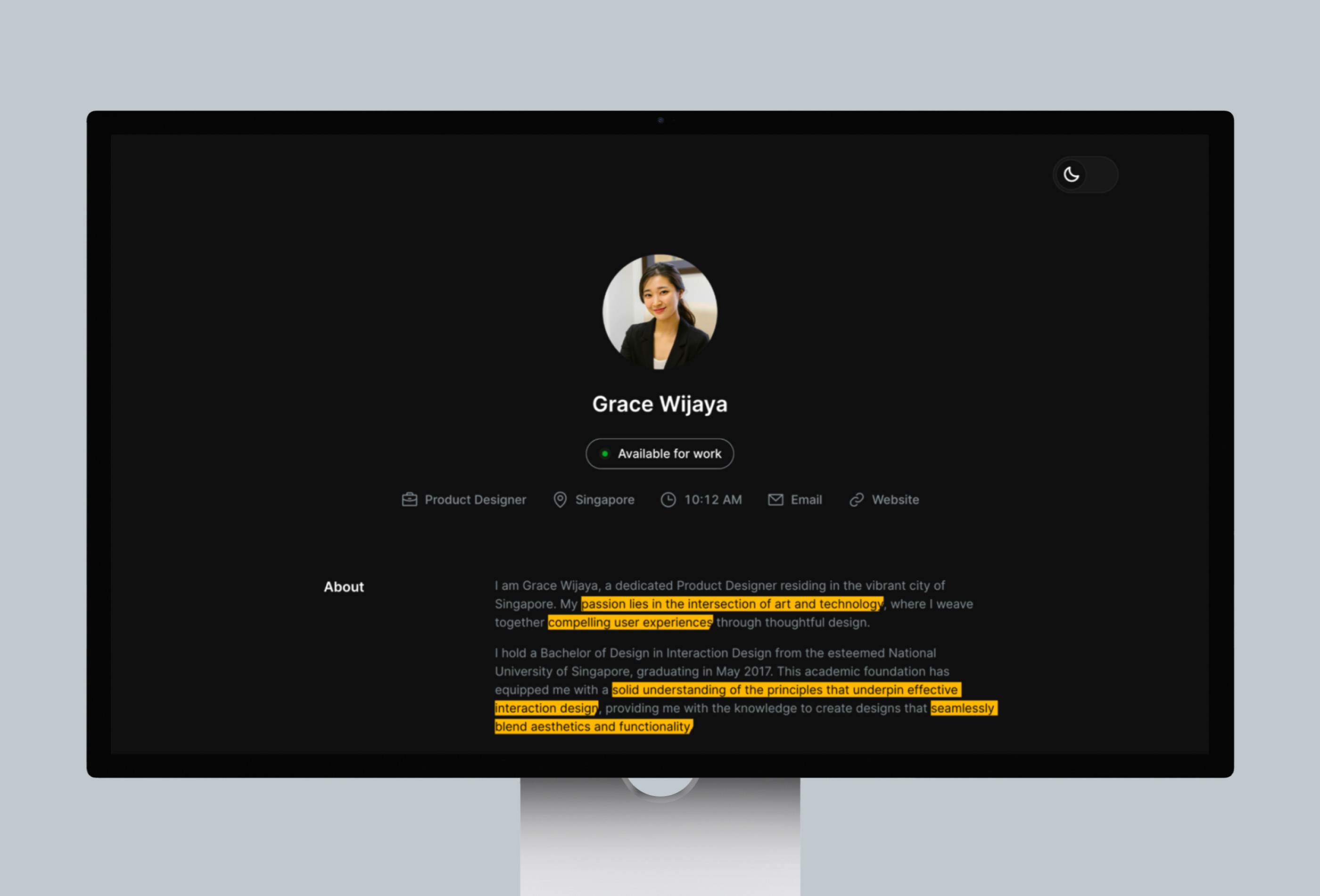 Screenshot 3 for Rezume, a Framer Marketplace template by Bie Lab.