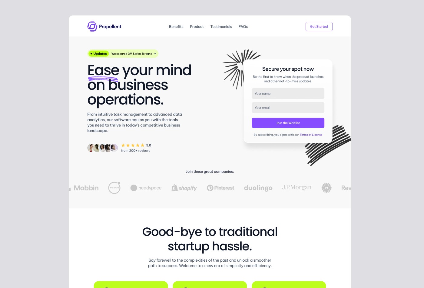 Screenshot 2 for Propellent, a Framer Marketplace template by Andrea Montini.