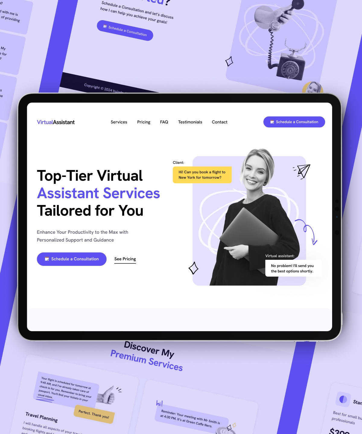 Thumbnail 1 for Virtual Assistant, a Framer Marketplace template by bujadesign.
