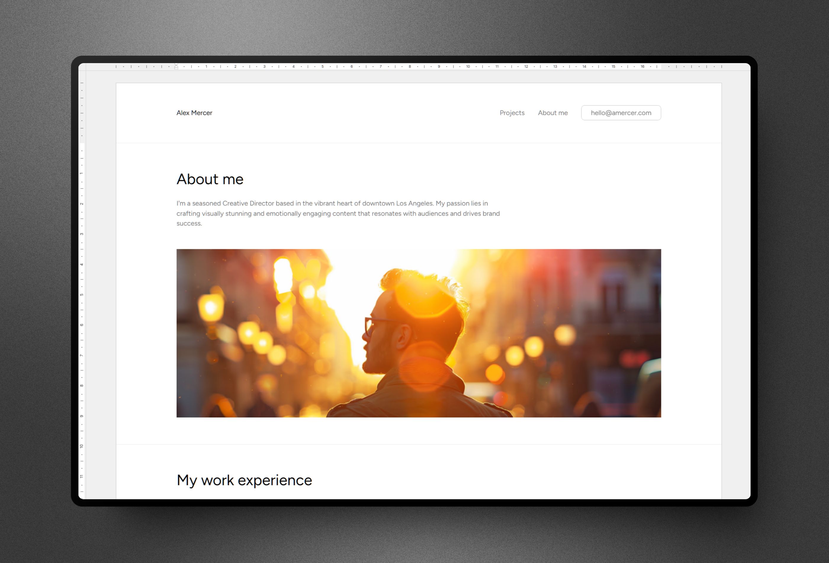 Screenshot 2 for MS WordFolio, a Framer Marketplace template by Krzysztof Hejna.
