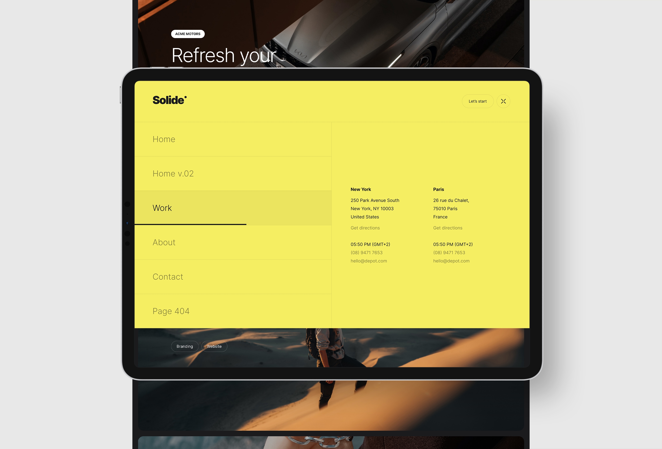 Screenshot 3 for Solide, a Framer Marketplace template by Art4web.