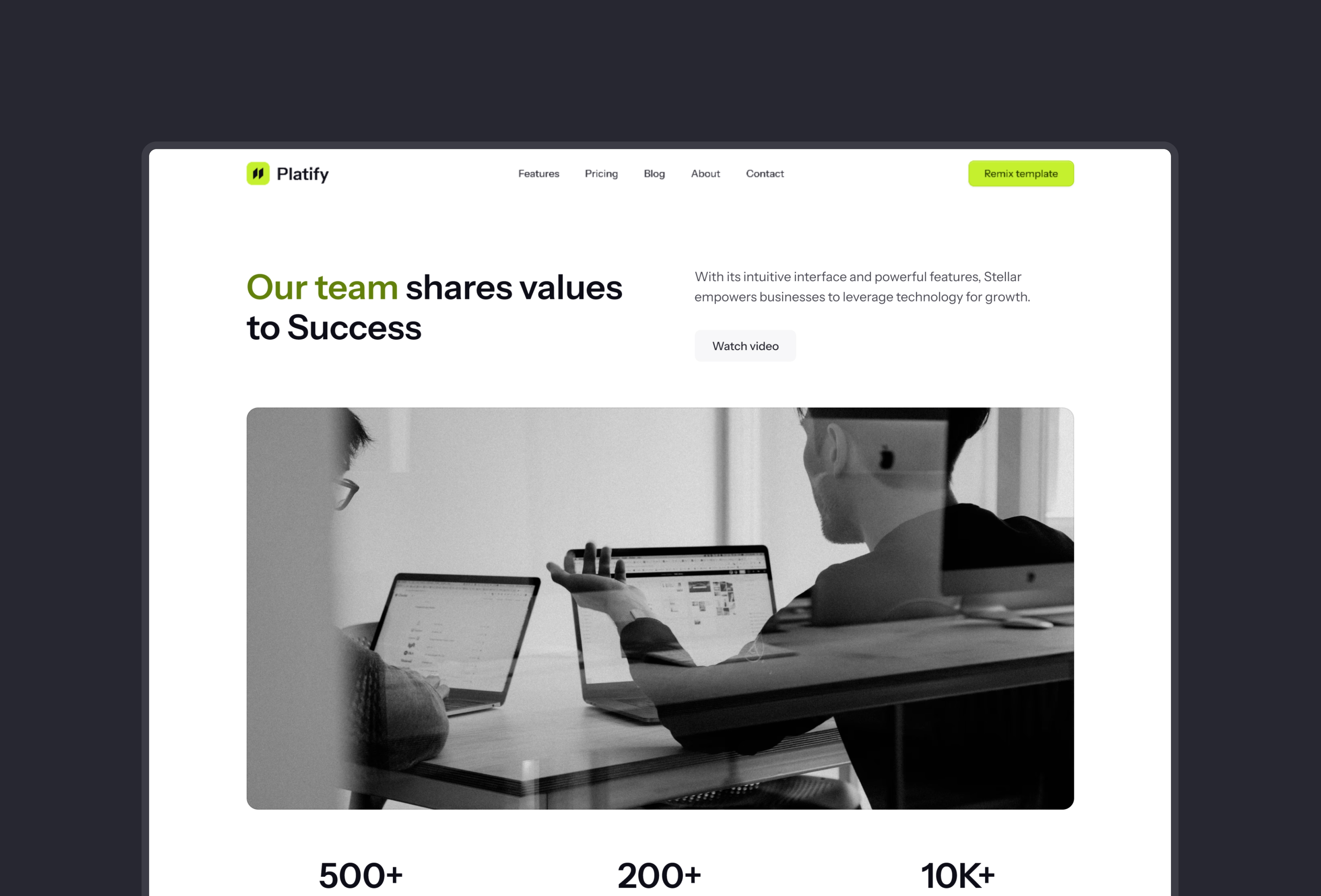 Screenshot 4 for Platify, a Framer Marketplace template by Dmytri Ivanov.