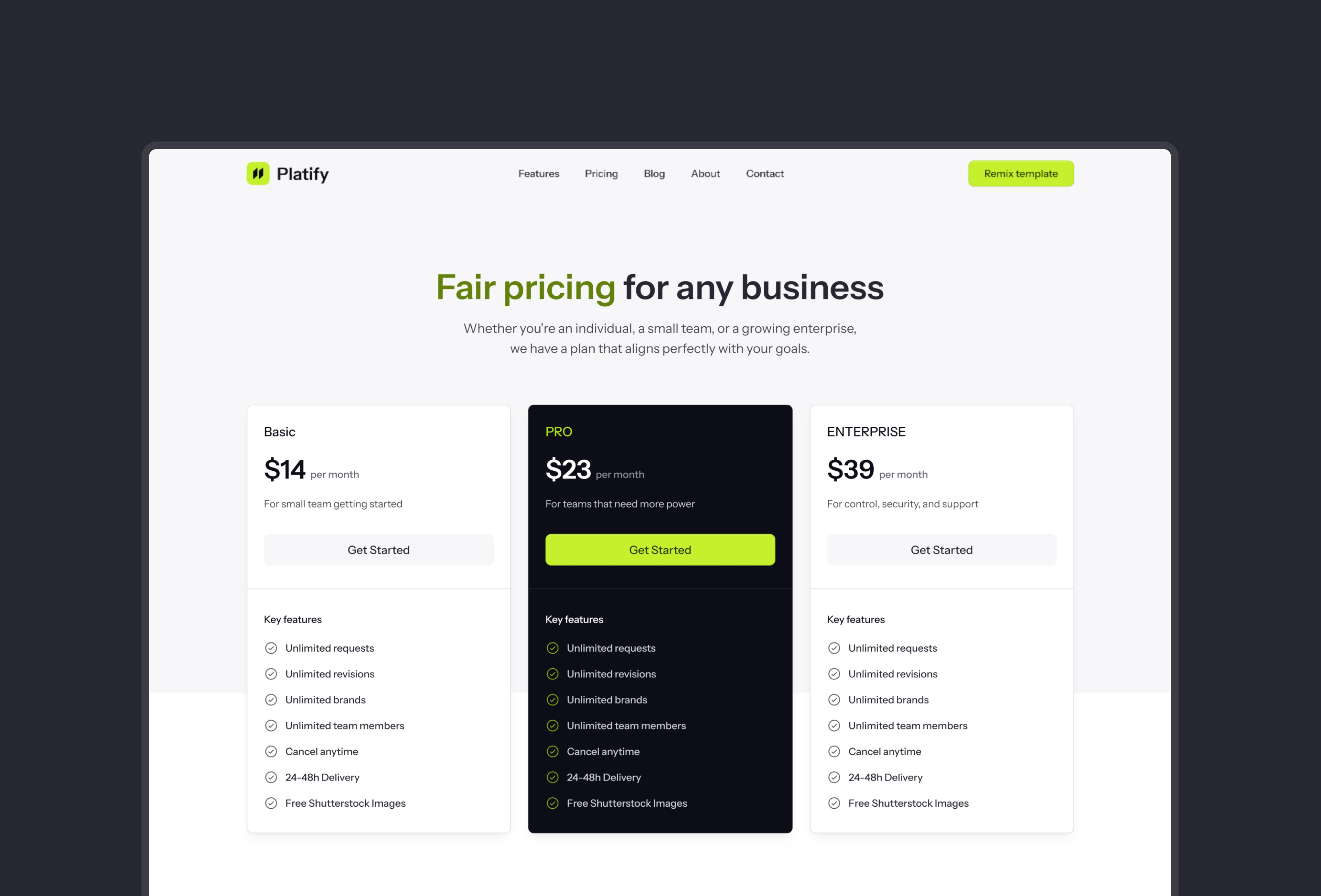 Screenshot 3 for Platify, a Framer Marketplace template by Dmytri Ivanov.