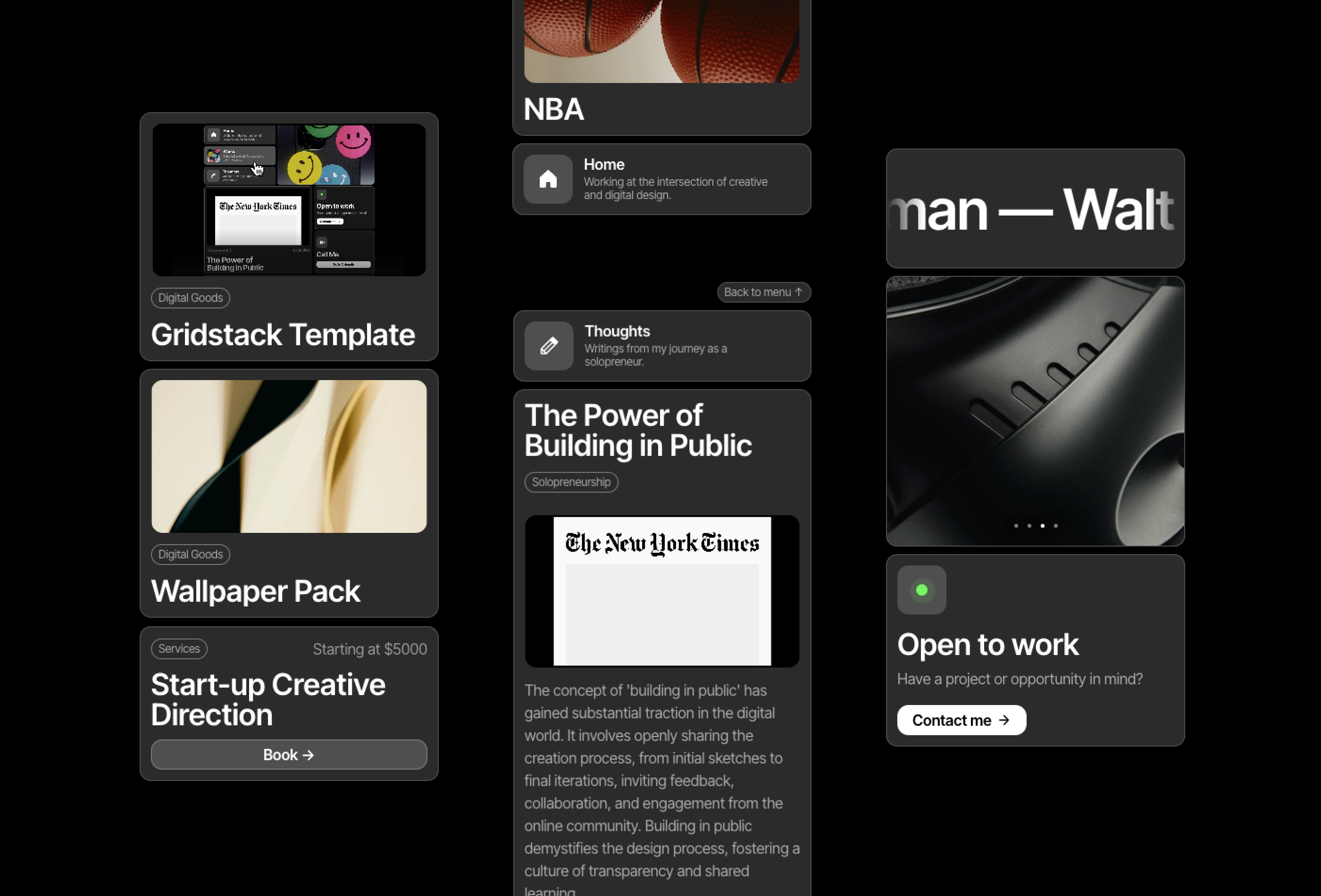 Screenshot 3 for Gridstack 2, a Framer Marketplace template by Mateus Rila.