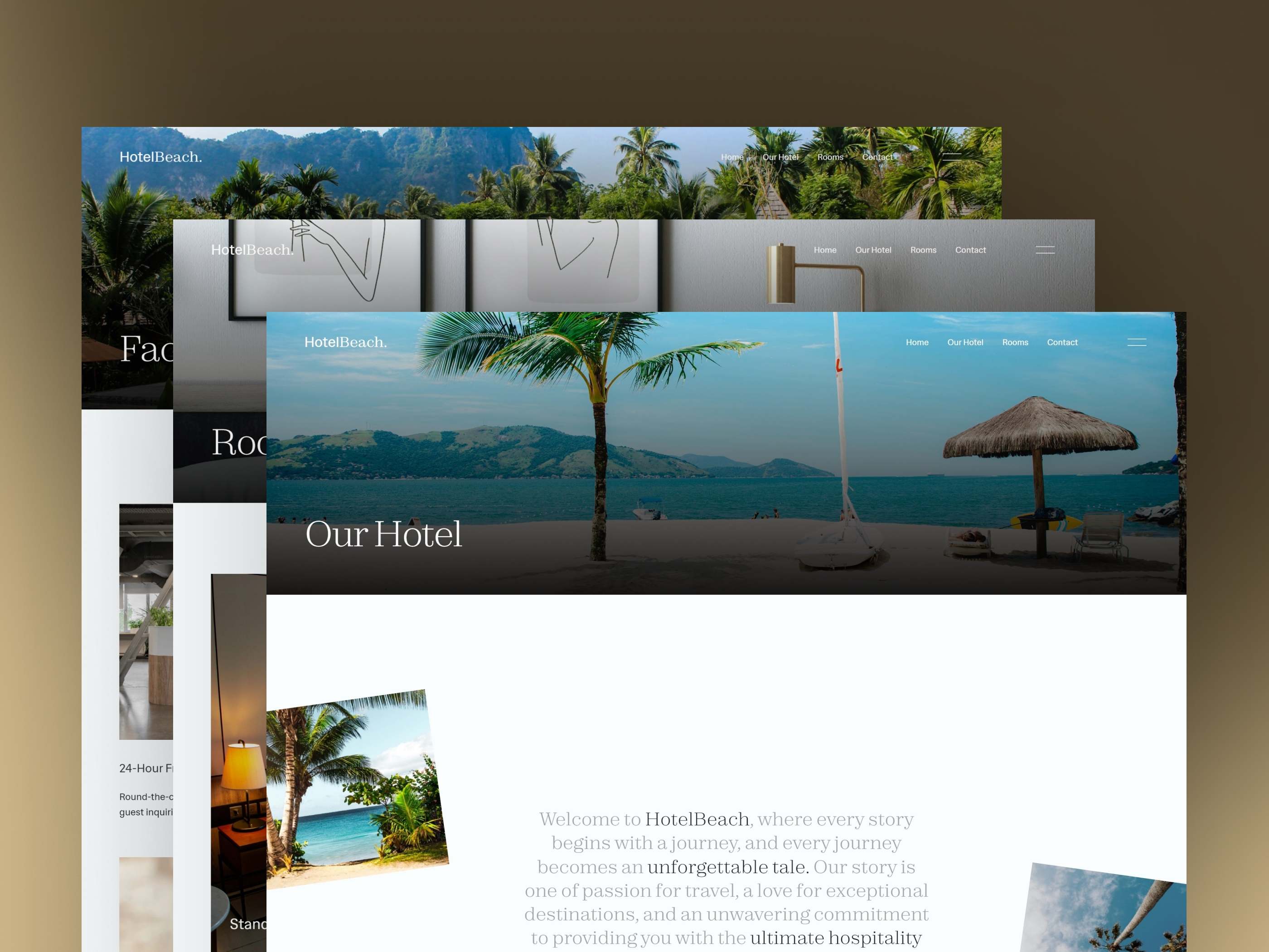 Screenshot 2 for HotelBeach, a Framer Marketplace template by Kağan Kurşun.