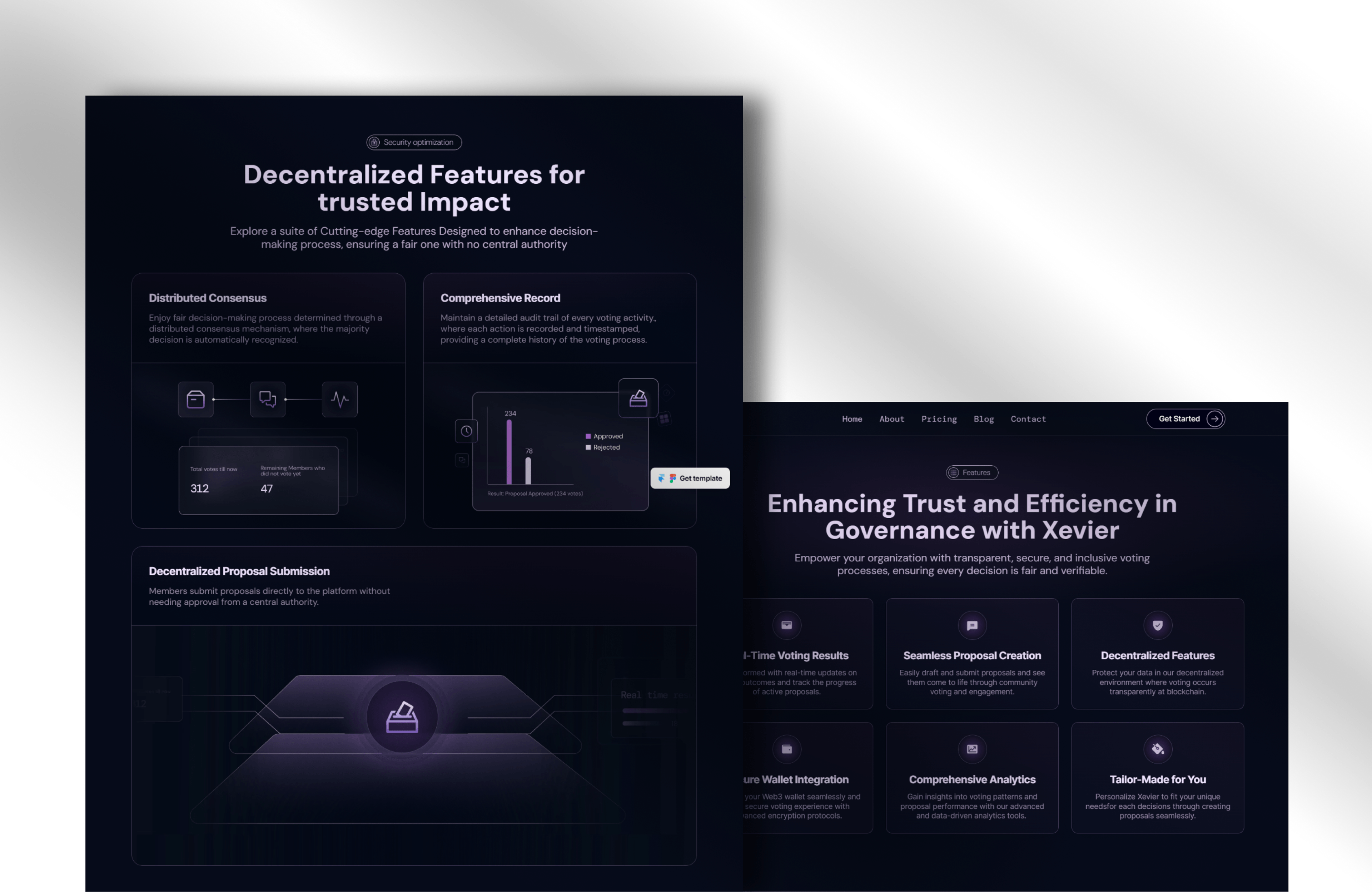 Screenshot 3 for Xevier, a Framer Marketplace template by Sumaiya.