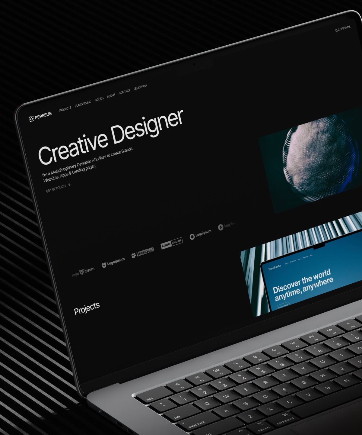 Screenshot 1 for Perseus, a Framer Marketplace template by Sandeep.