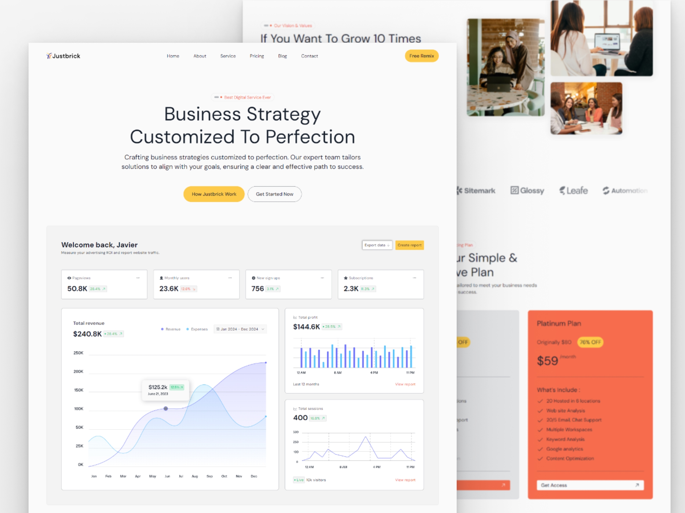 Screenshot 2 for Justbrick, a Framer Marketplace template by Framebrick.