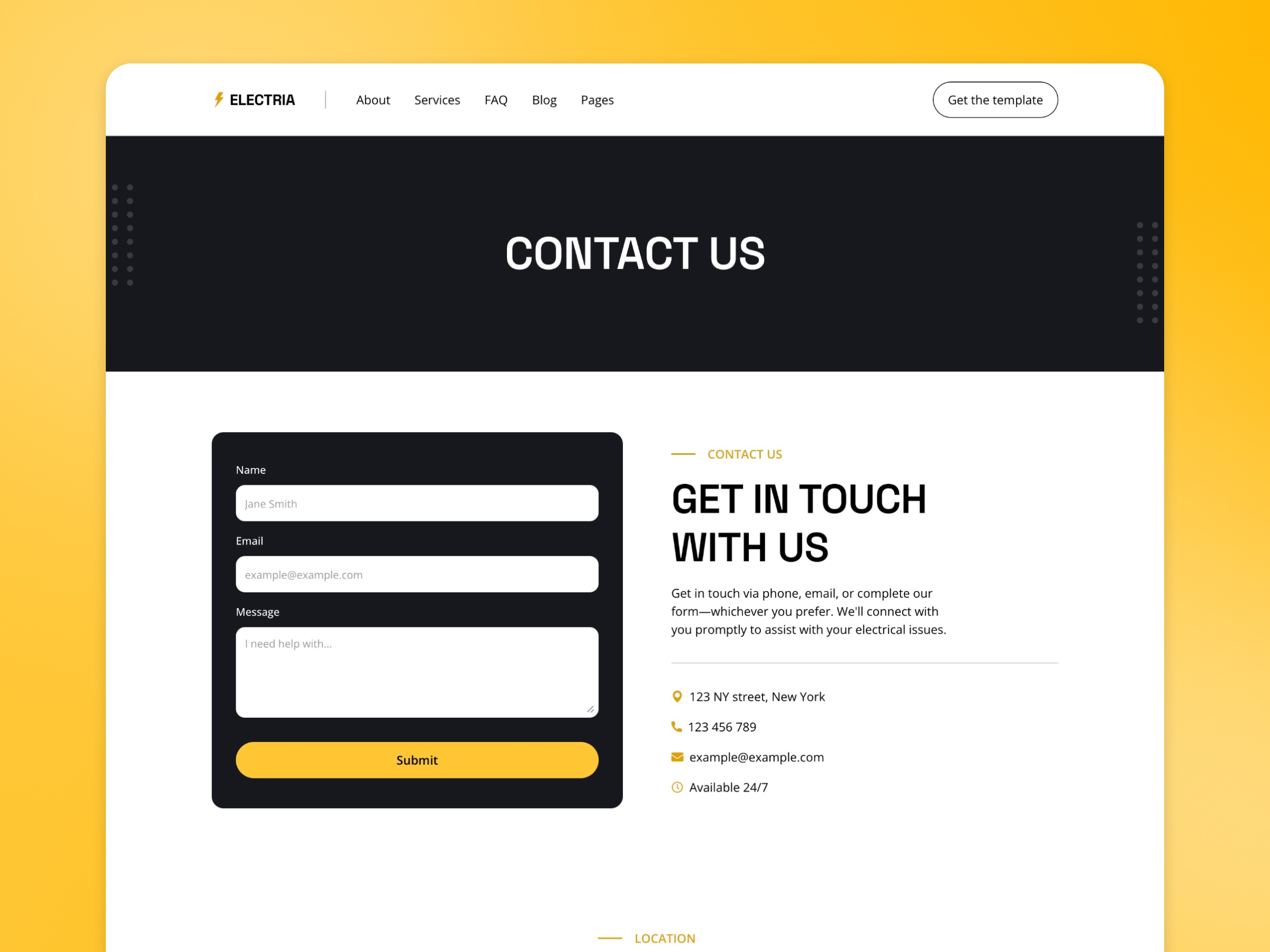 Screenshot 4 for Electria, a Framer Marketplace template by Adam Sebesta.
