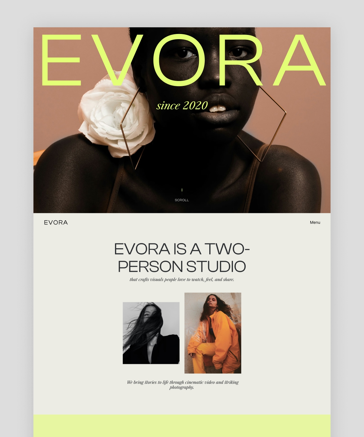 Thumbnail 1 for EVORA , a Framer Marketplace template by bujadesign.